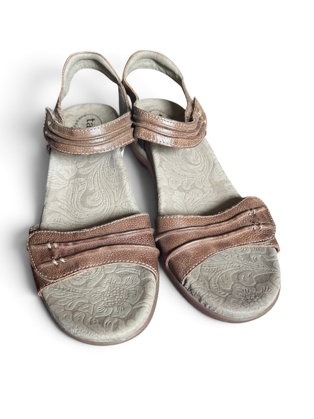 Taos Brown Leather Sandals Women’s 8 Adjustable Straps